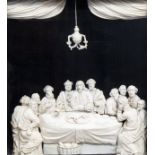 A French carved ivory relief depicting the Last Supper, probably Dieppe, 19th C.