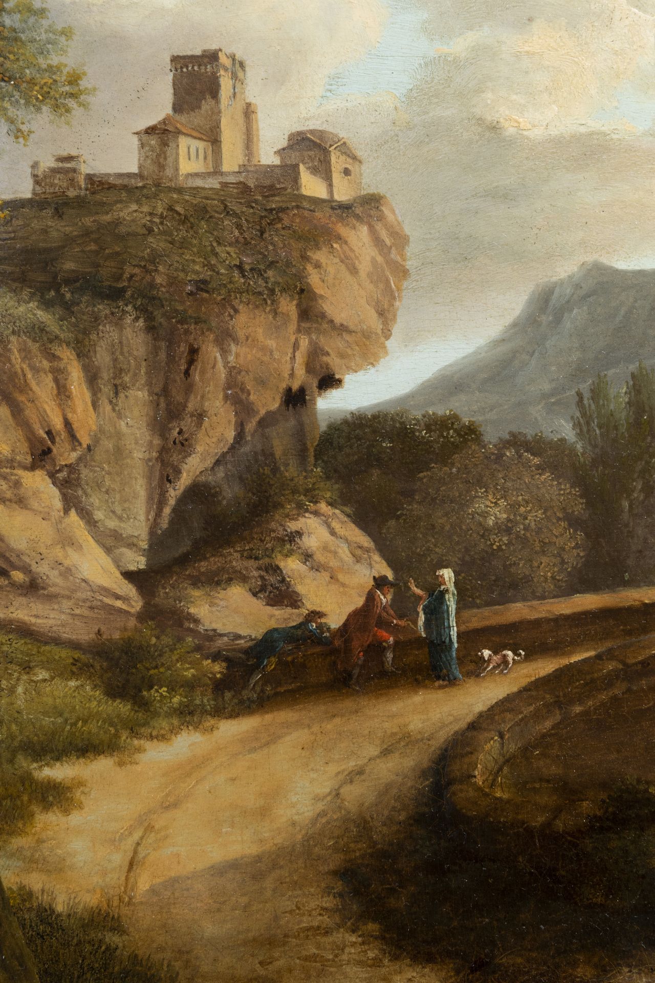 Italian school: An animated landscape, oil on panel, ca. 1800 - Image 6 of 6