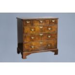 An English George I walnut chest with drawers, first half of the 18th C.