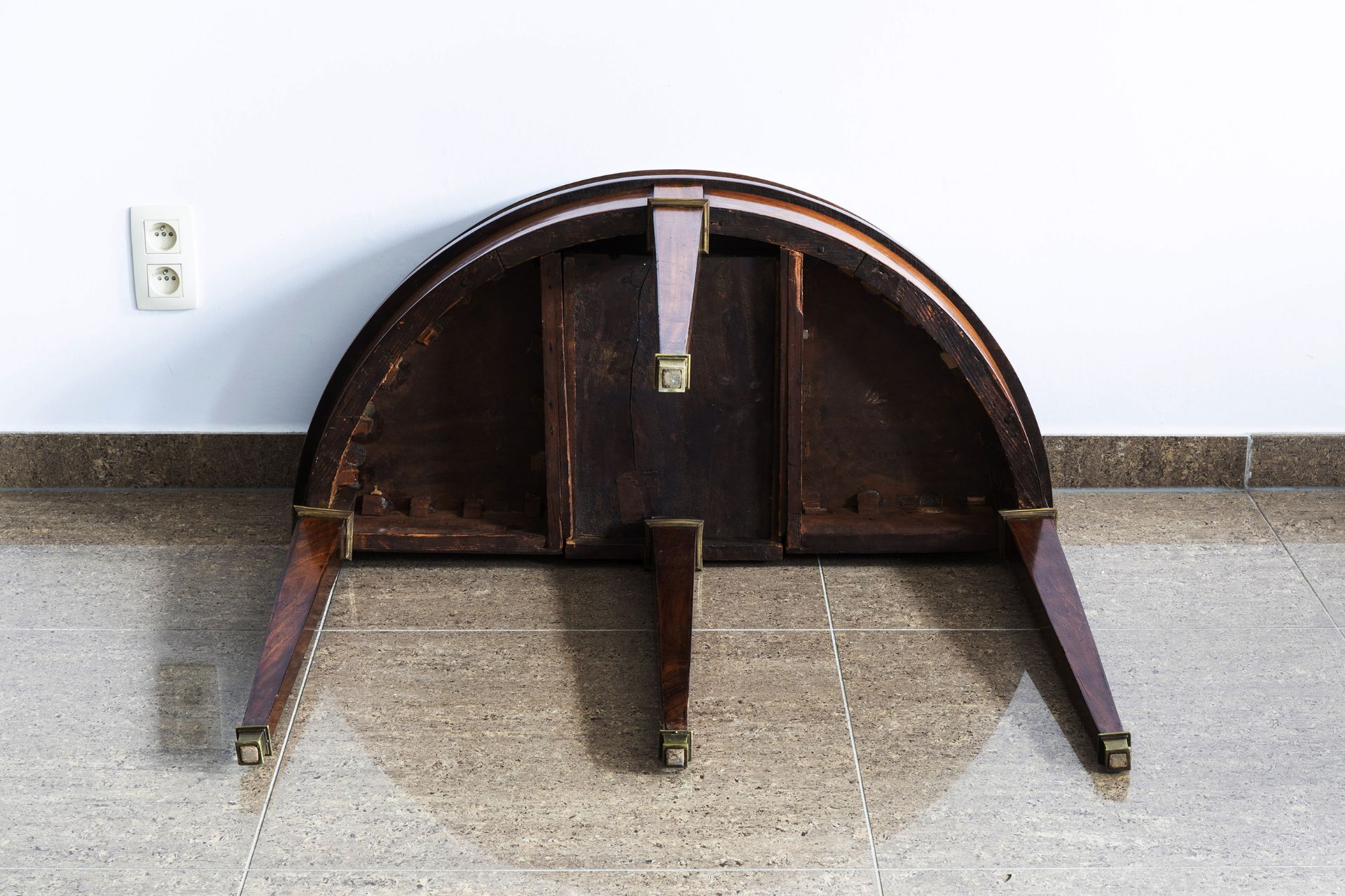 A French Directoire wood 'demi lune' console table, ca. 1800 - Image 11 of 11