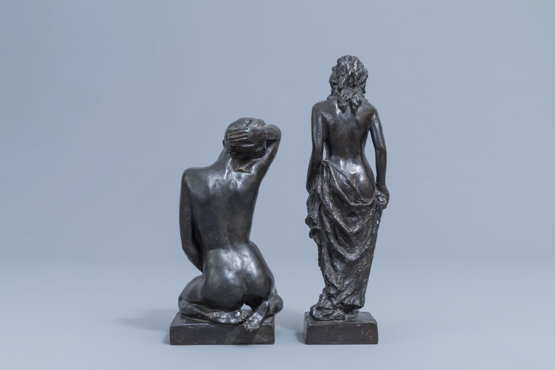 Halil Faik (1940): Two naked ladies, patinated bronze, ed. 2/7 and 2/8 - Image 4 of 11