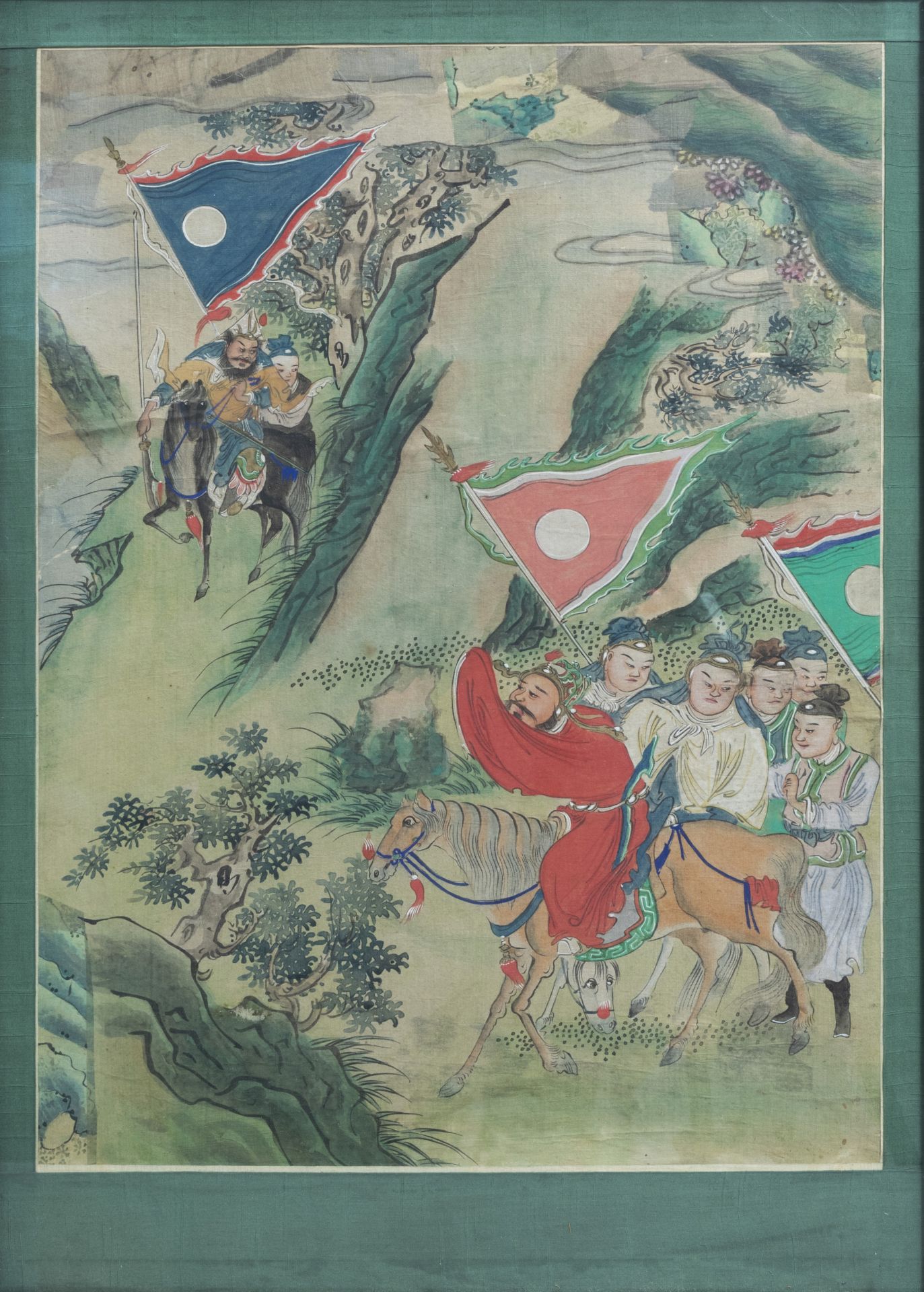 Chinese school, ink and colours on silk, 19th C.: The ceasefire - Image 4 of 6