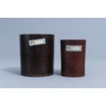 Two Chinese wooden brush pots, Qing