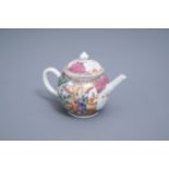 A Chinese famille rose 'Mandarin' teapot and cover, Qianlong