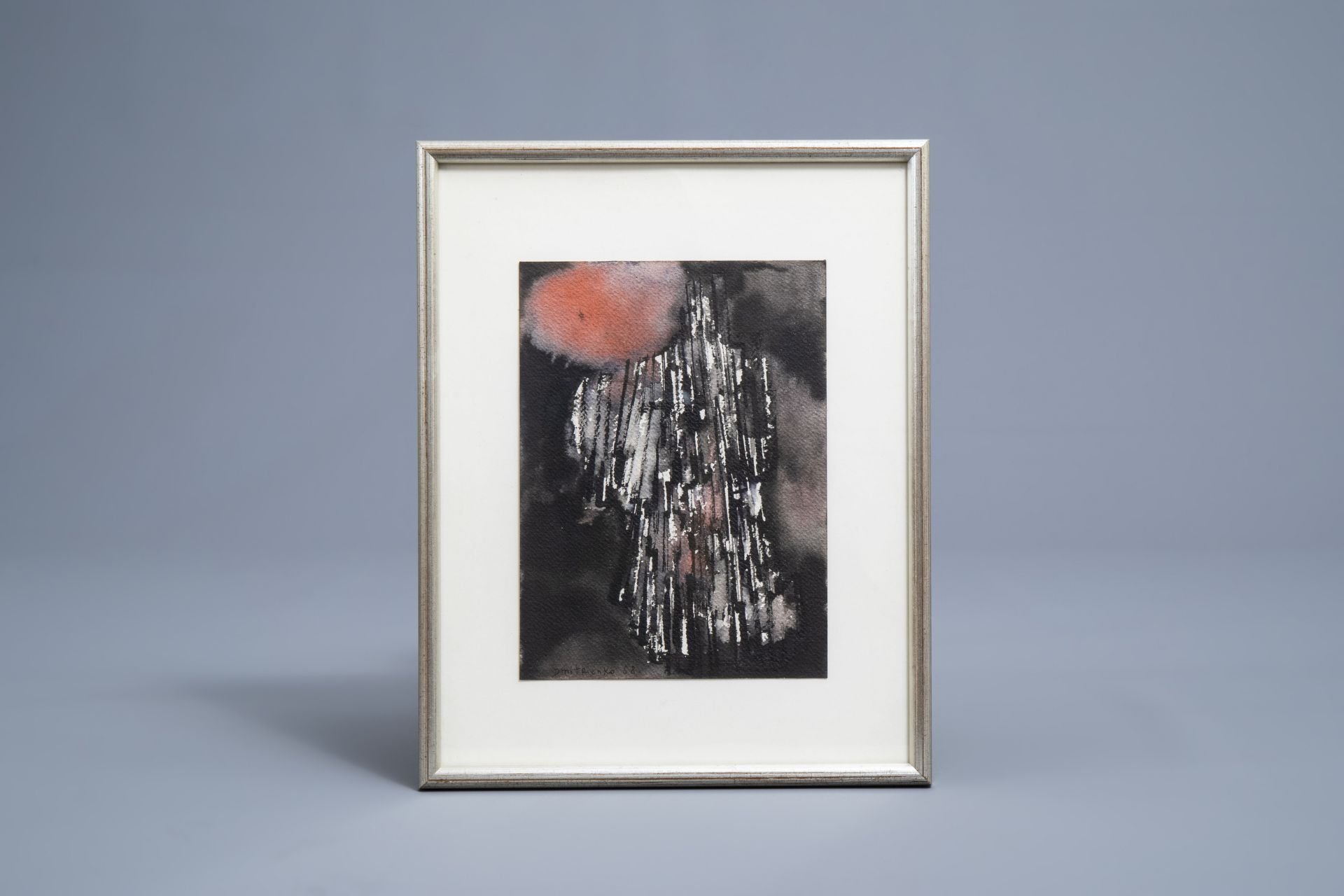 Pierre Dmitrienko (1925-1974): Untitled, mixed media on paper, dated (19)58 - Image 2 of 5