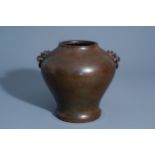 A Japanese bronze vase, probably Showa, 20th C.