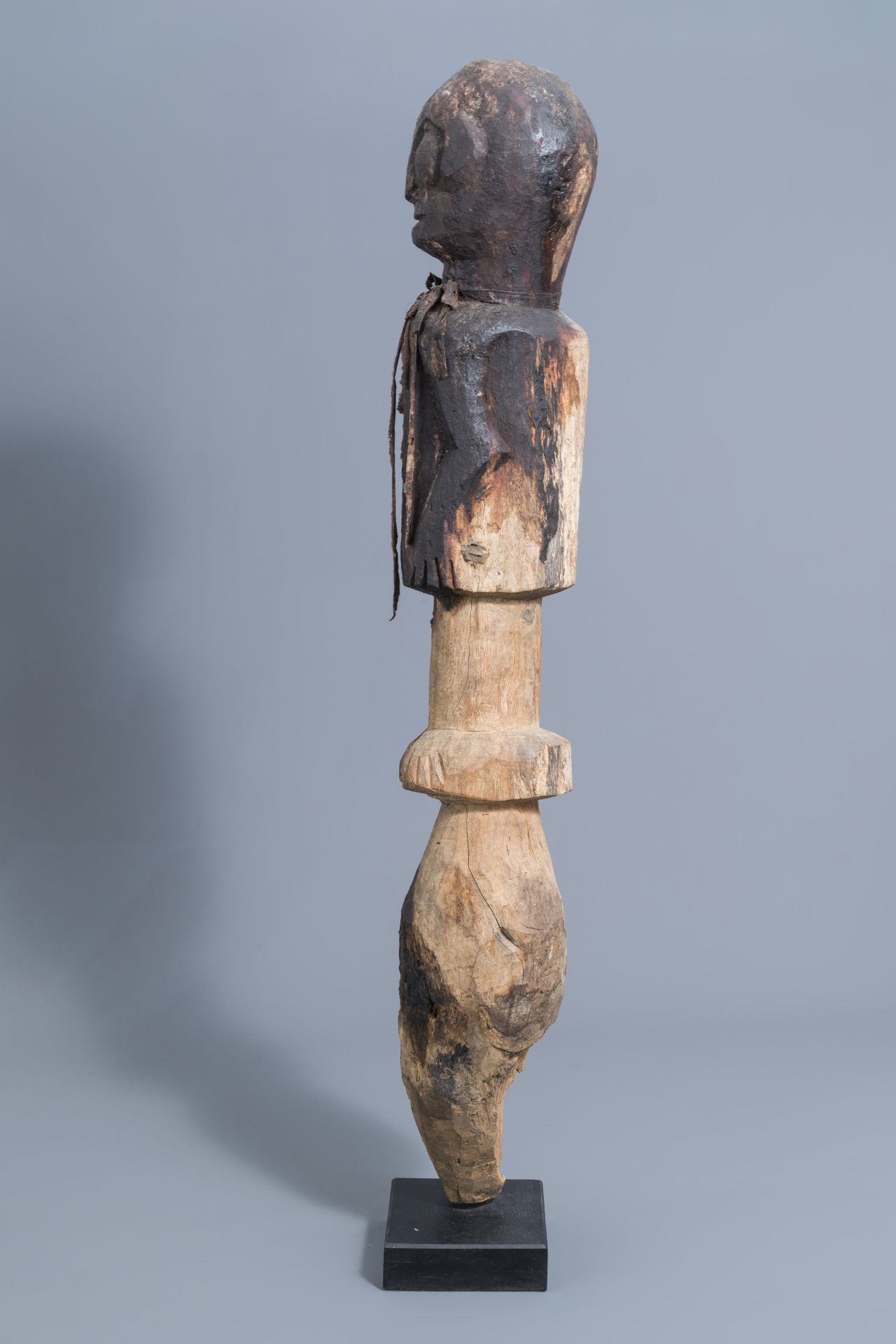 A Chi Wara headdress, Bamana, Mali, and a wooden person shaped sculpture, probably Mbembe, Nigeria, - Image 5 of 13