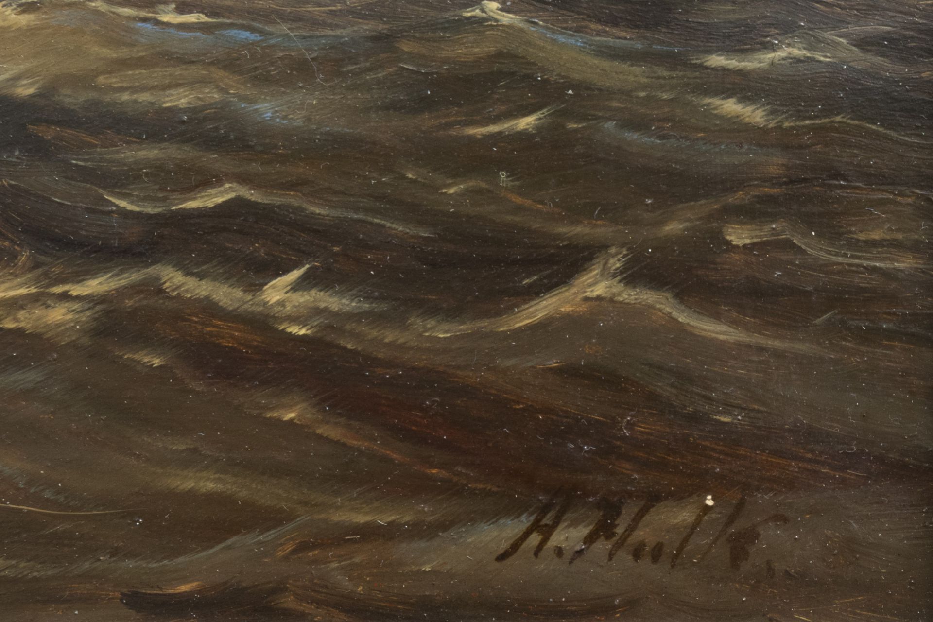 Abraham Hulk I (1813-1897, in the manner of): Marine, oil on panel - Image 4 of 6