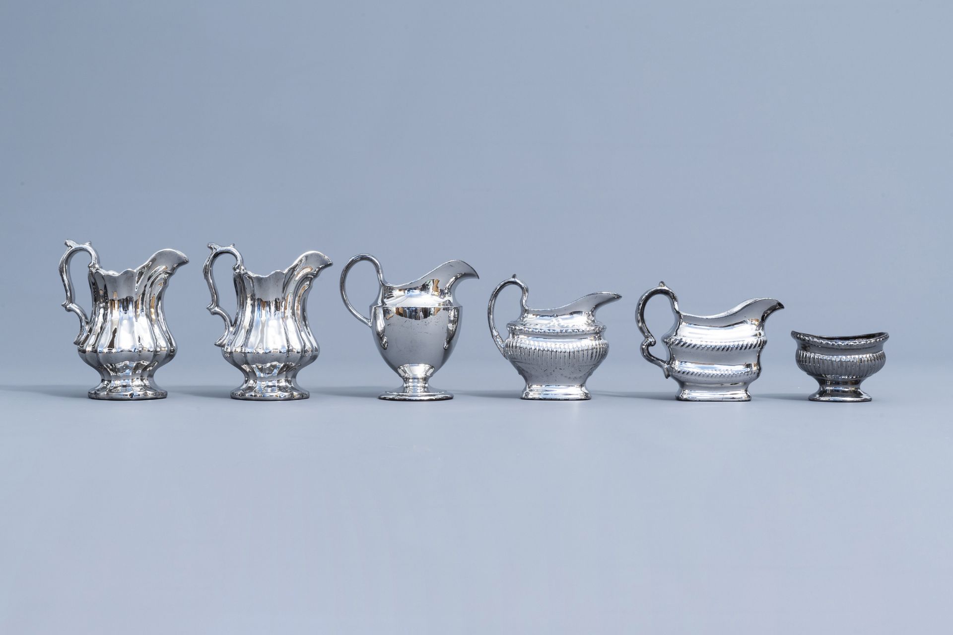 A varied collection of English silver lustreware items, 19th C. - Image 31 of 54