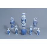 A varied collection of Chinese blue and white porcelain, 19th C.