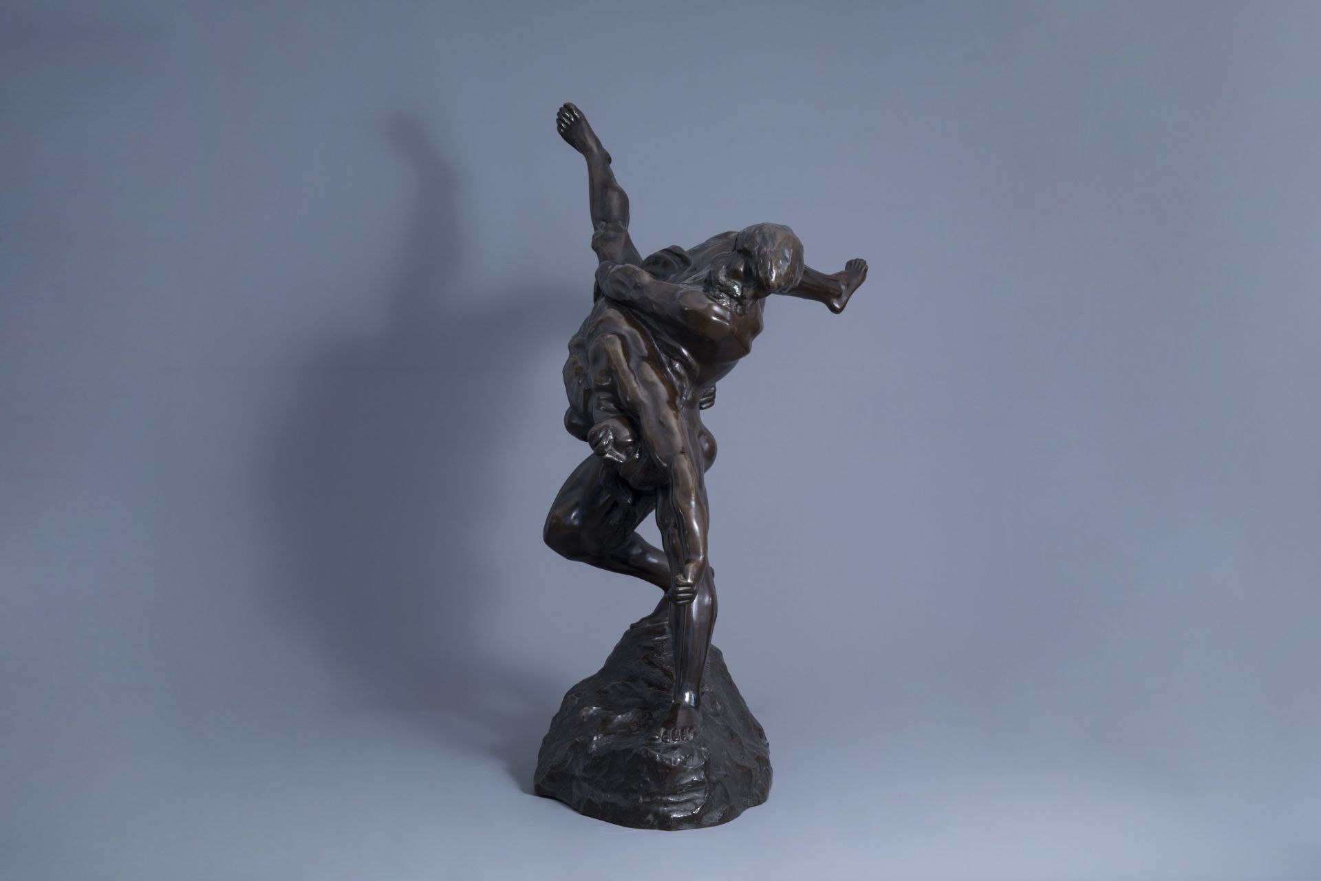 Jef Lambeaux (1852-1908): 'Les lutteurs', patinated bronze - Image 5 of 9