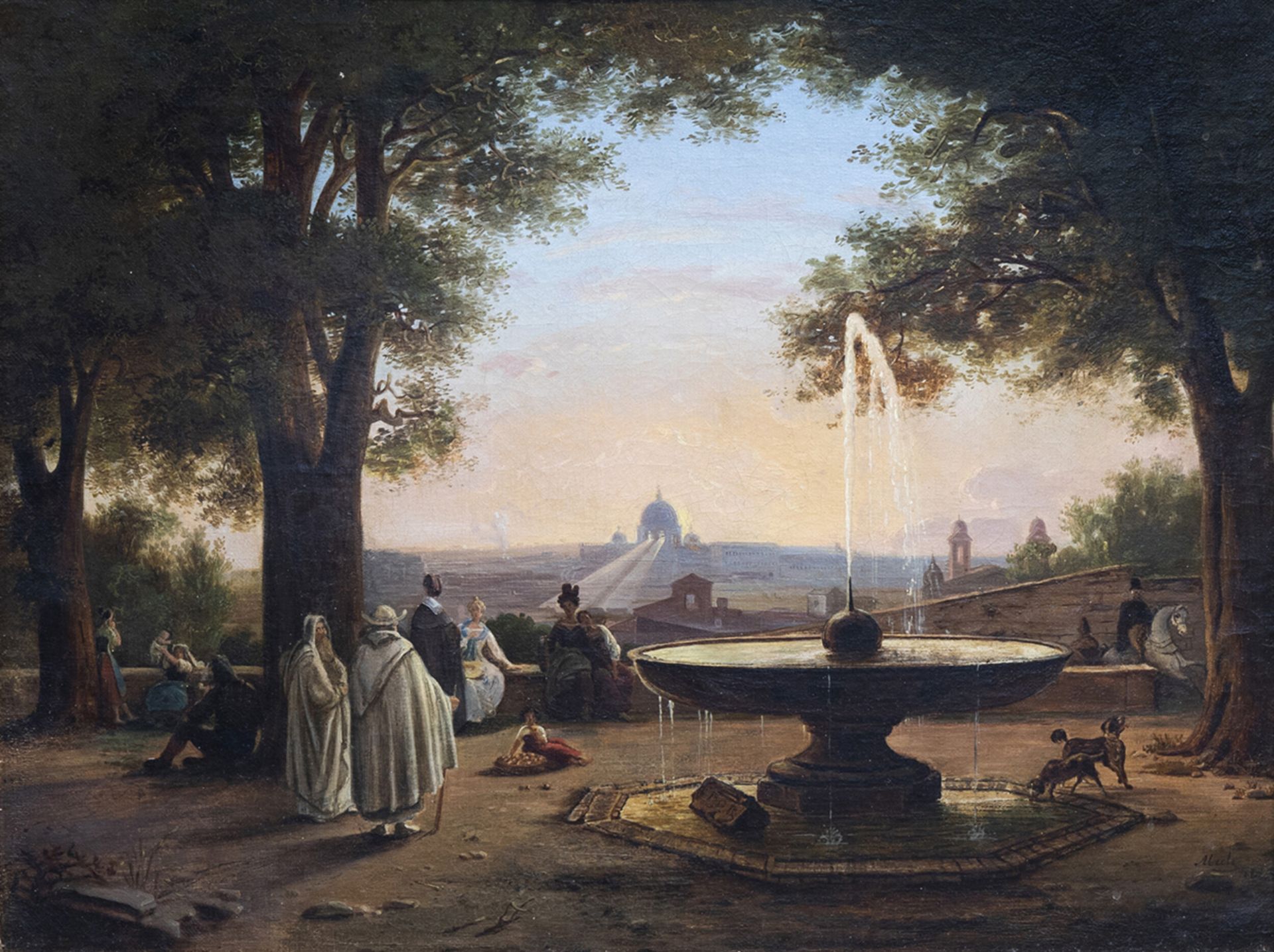 Jodocus Sebastiaen Van den Abeele (1797-1855) and/or circle: View on Rome, 1845