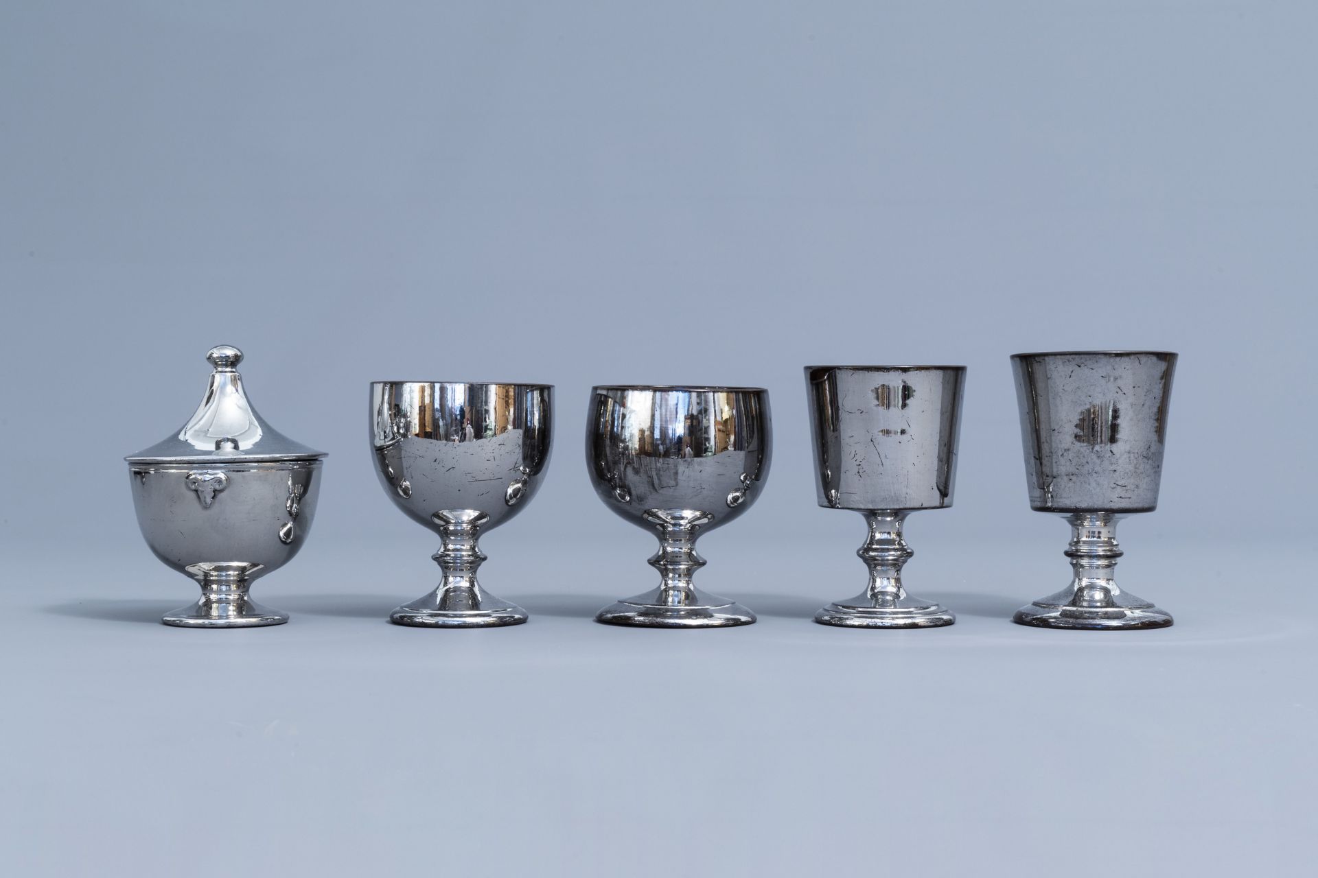 A varied collection of English silver lustreware items, 19th C. - Image 45 of 54