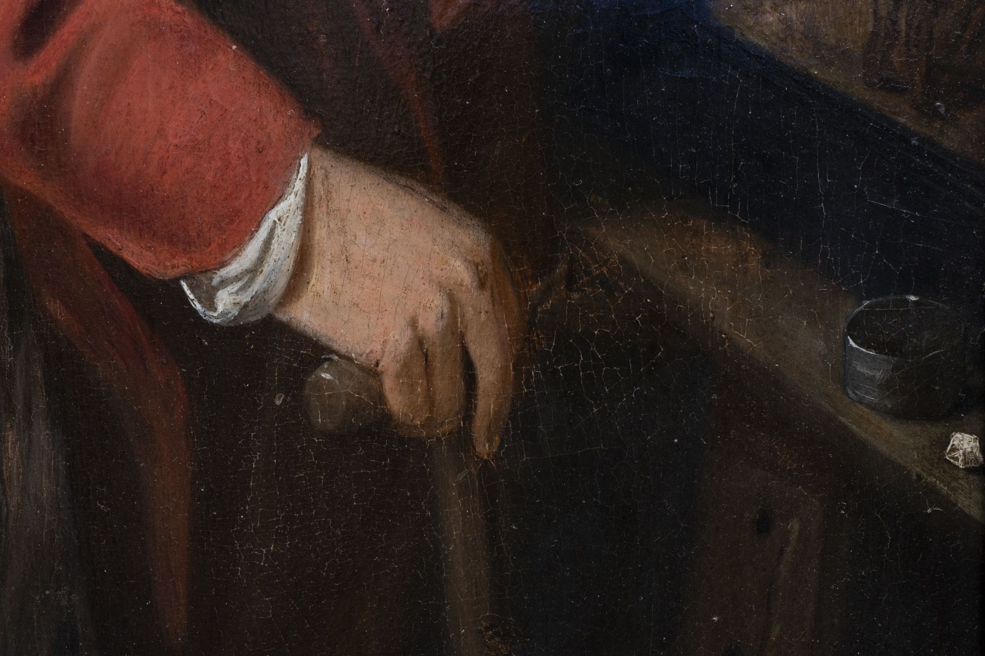 Flemish school: The critical view, oil on panel, 17th C. - Image 5 of 6