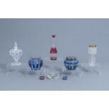 A varied collection of glass and crystal items, a.o. Val Saint Lambert, 20th C.