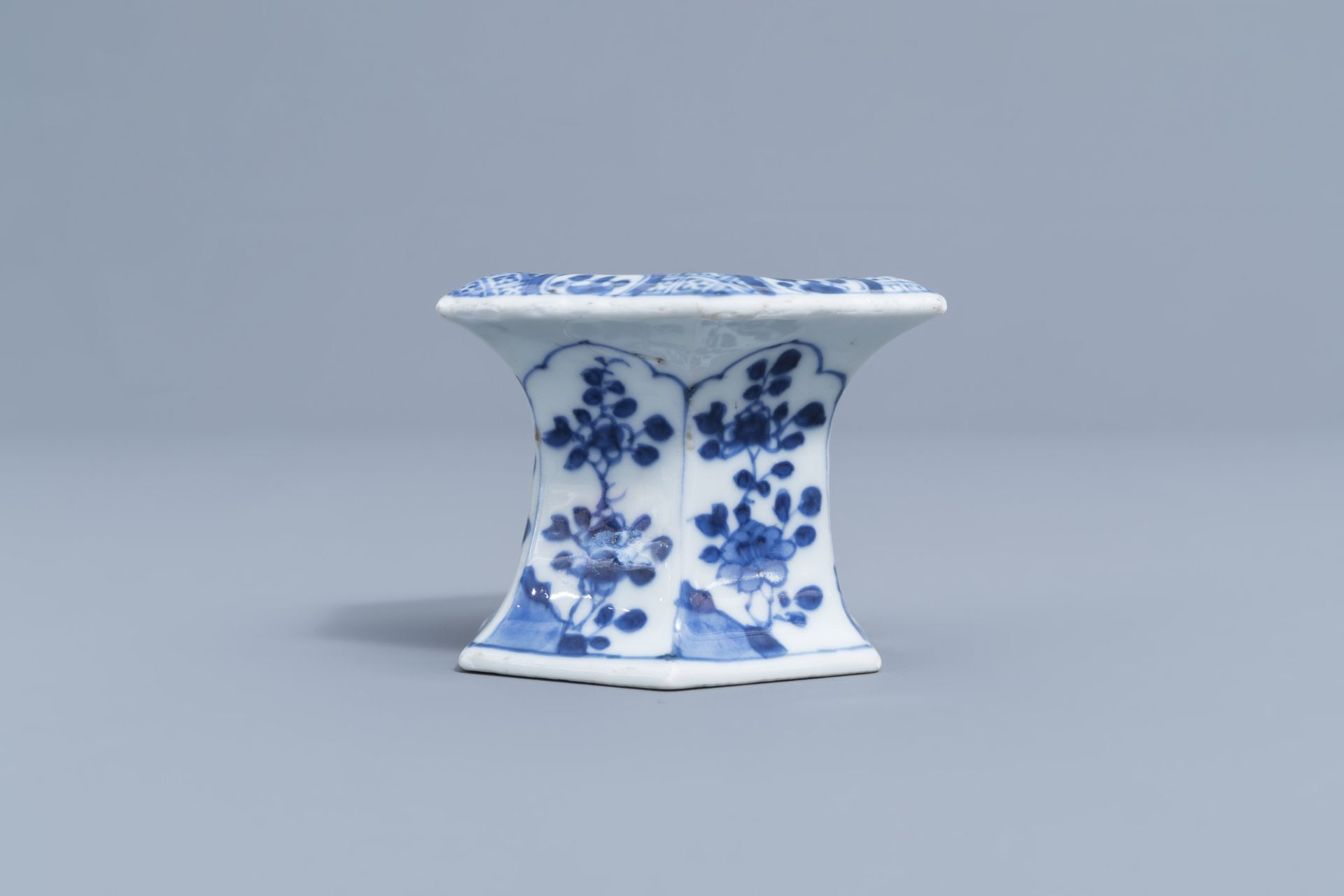 A Chinese blue and white salt and a 'Romance of the Western Chamber' spoon tray, Kangxi - Image 18 of 26