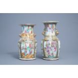 Two Chinese Canton famille rose vases, 19th C.