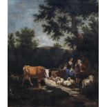 European school: A pastoral landscape, oil on canvas, 19th C.