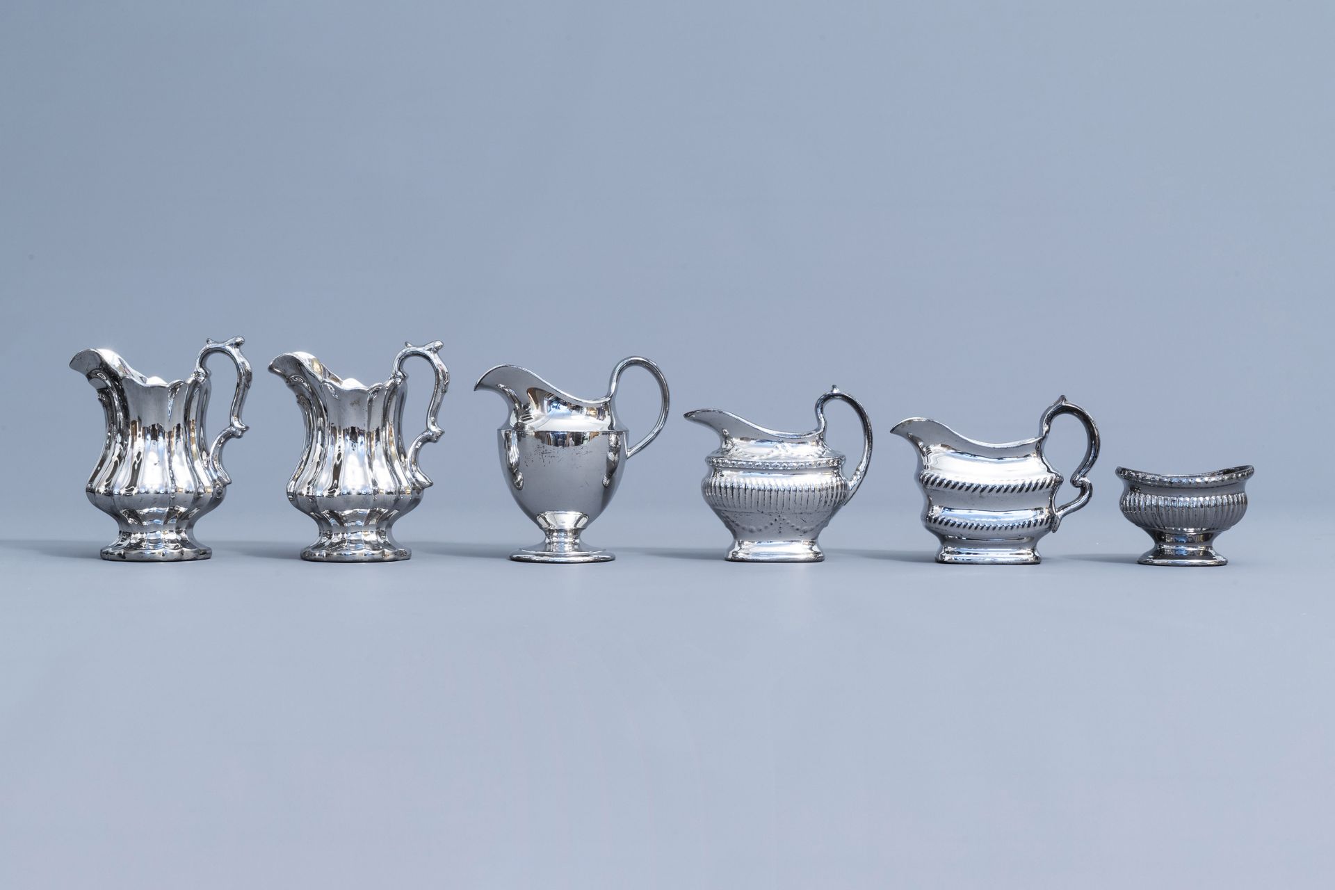 A varied collection of English silver lustreware items, 19th C. - Image 36 of 54