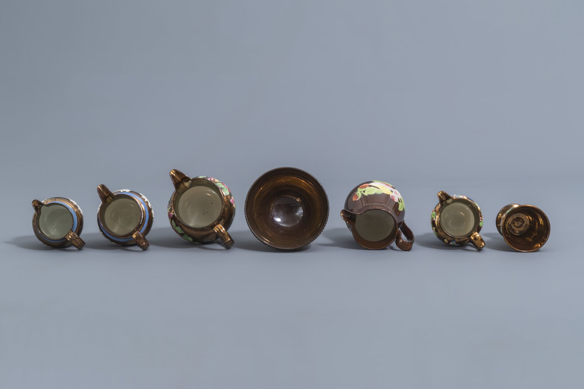 A varied collection of English lustreware items with relief design, 19th C. - Image 14 of 50