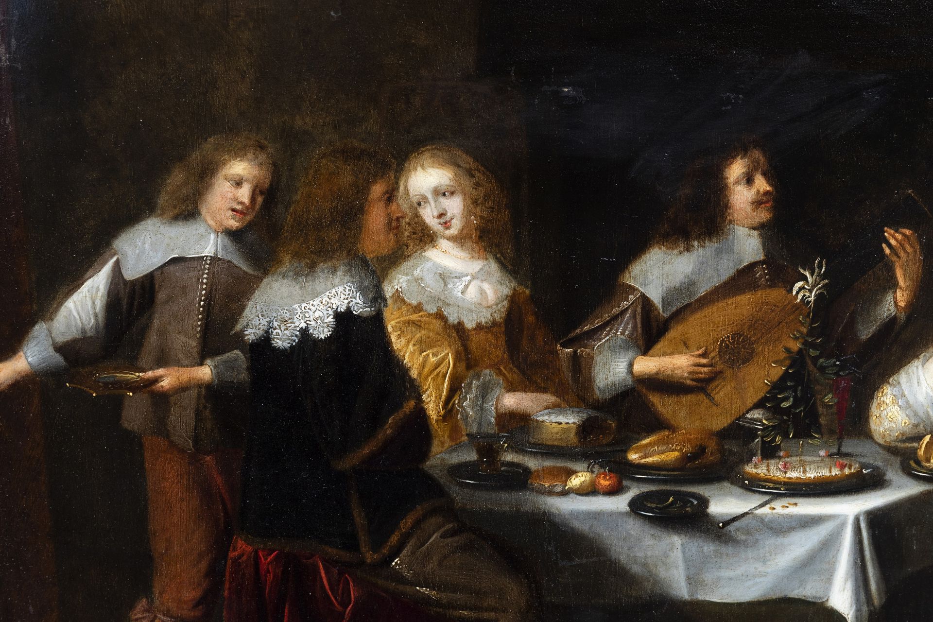 Christoffel van der Lamen (1606/07-1651/52): An elegant company in an interior, oil on copper - Image 5 of 5