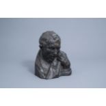 Santiago Rodriguez Bonome (1901-1995): A portrait bust o Pablo Casals, patinated bronze, dated 1926