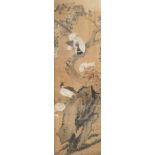 Chinese school, ink and colours on paper, 19th C. or earlier: Birds between blossoming branches