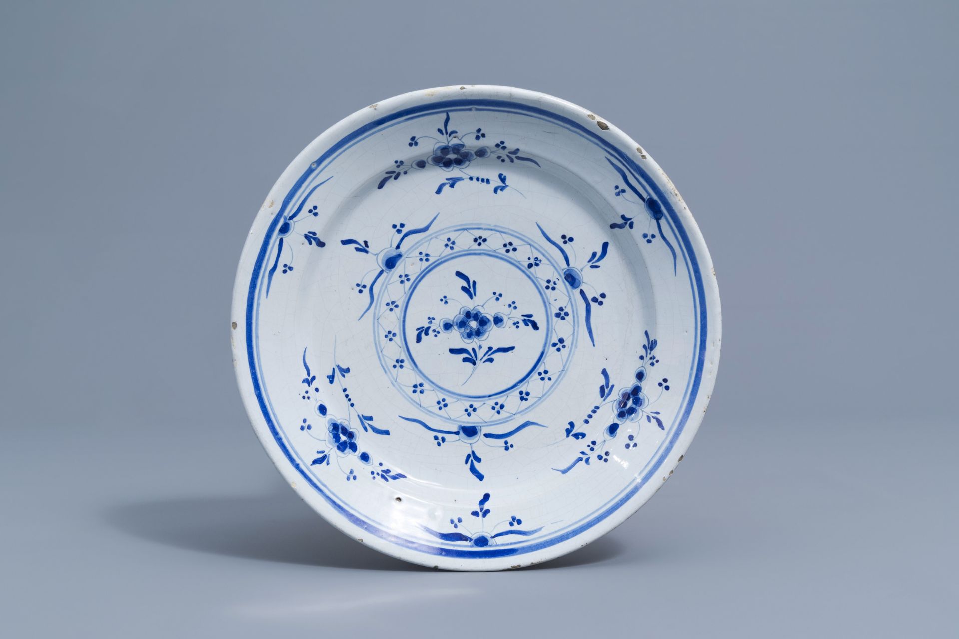 Two blue and white Brussels faience plates and a beer mug, 19th C. - Image 5 of 28