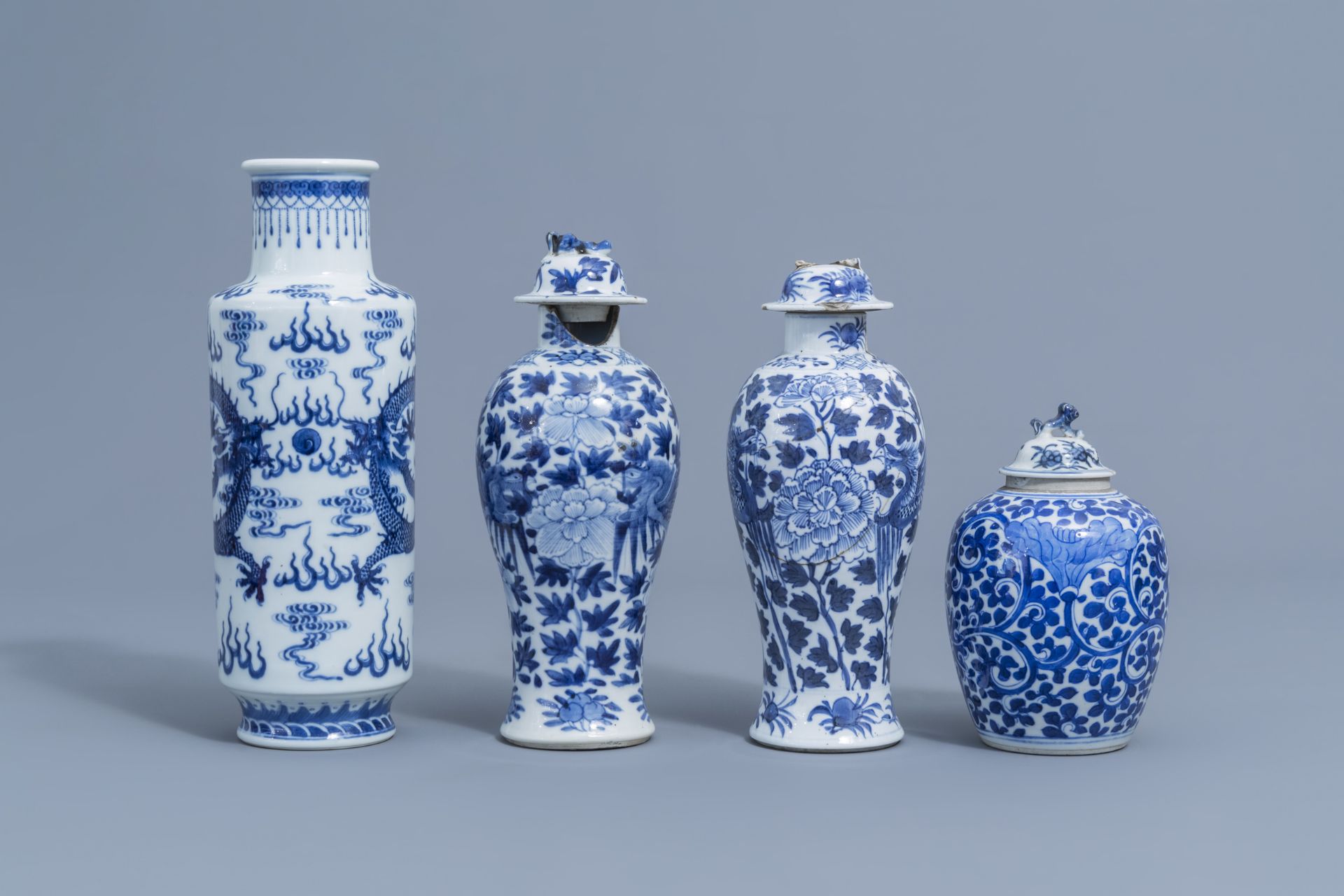 A varied collection of Chinese blue and white porcelain, 19th C. - Image 3 of 18