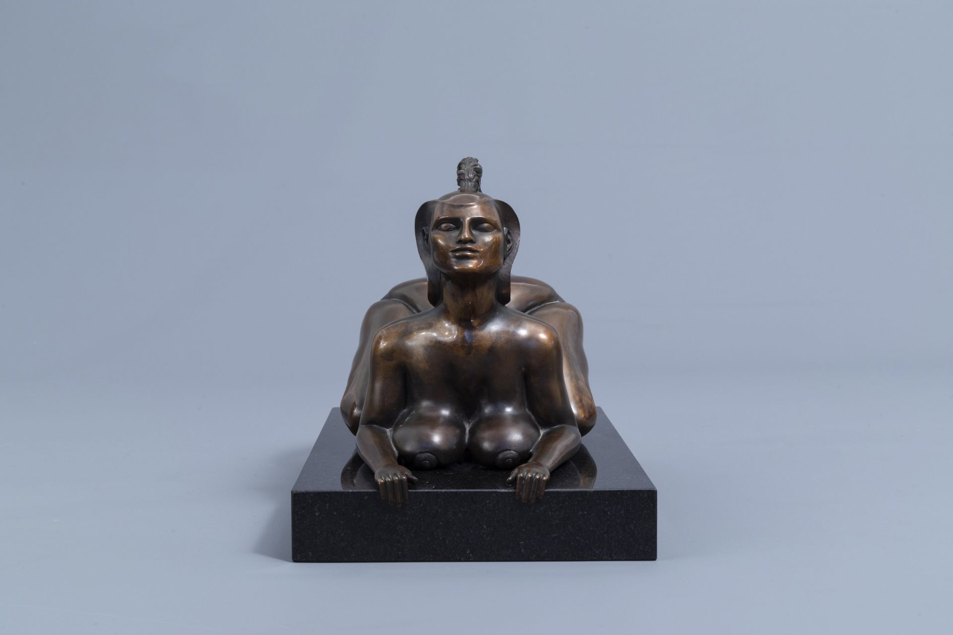 Ernst Fuchs (1930-2015): 'Sphinx', patinated bronze on a black marble base, ed. 901/1000, [1977] - Image 5 of 12