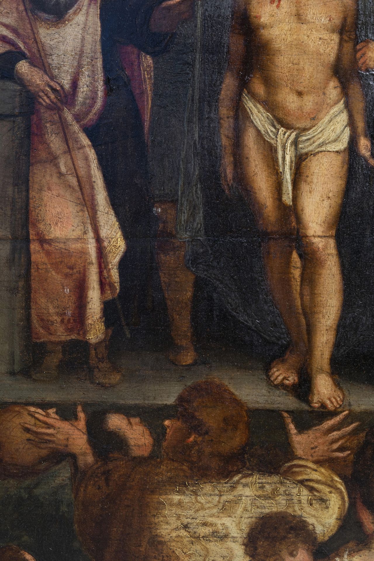 European school: The mocking of Christ, oil on panel, 17th C. - Image 4 of 4