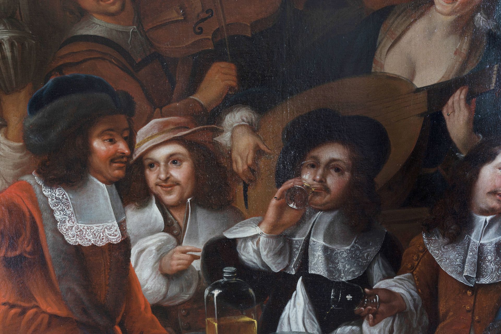 Dutch school: The lavish feast, oil on canvas, 17th C. - Image 5 of 8