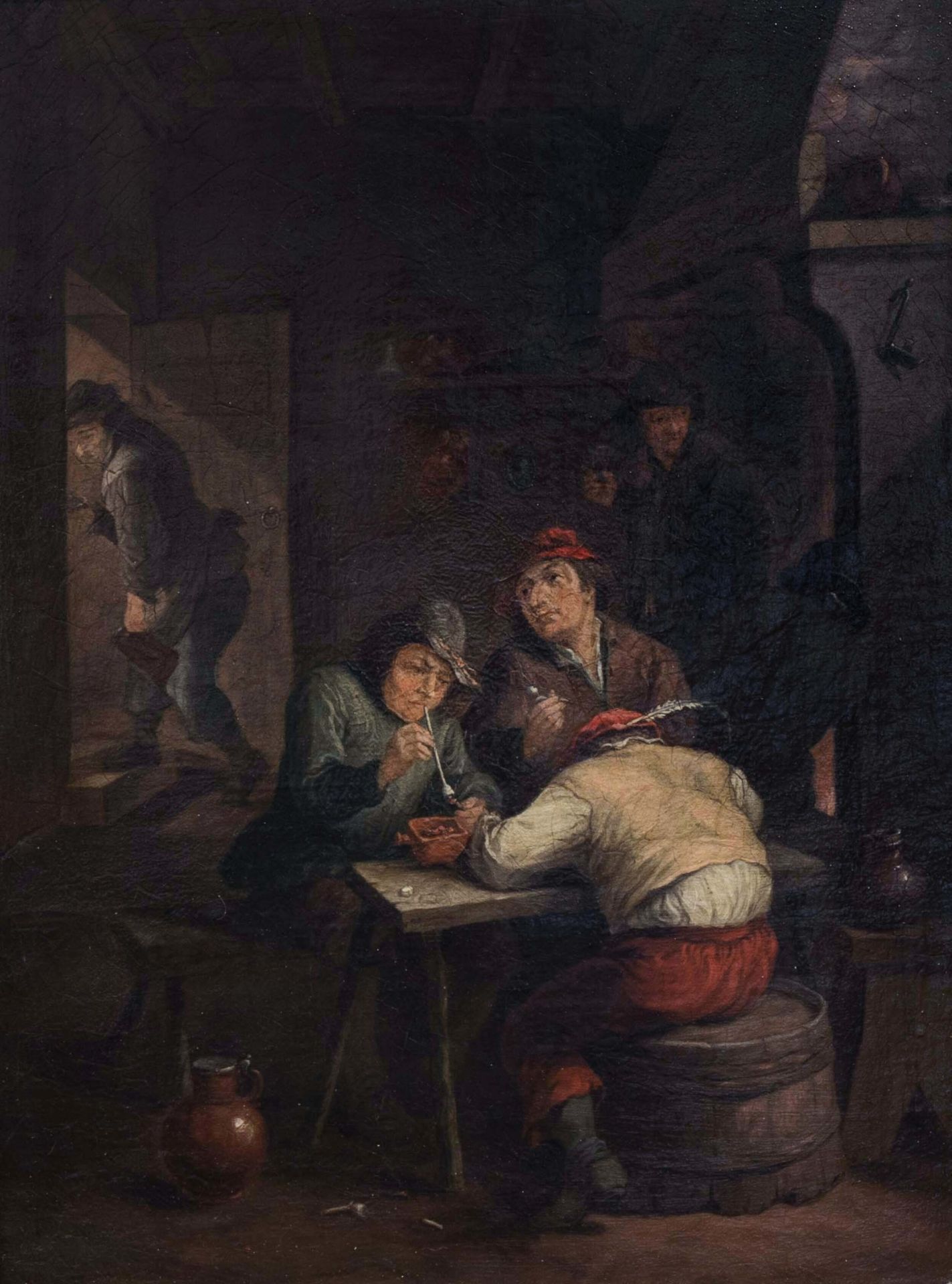 Flemish school, manner of Adriaen Jansz. van Ostade (1610-1685): Peasants in a tavern, 17th/18th C.
