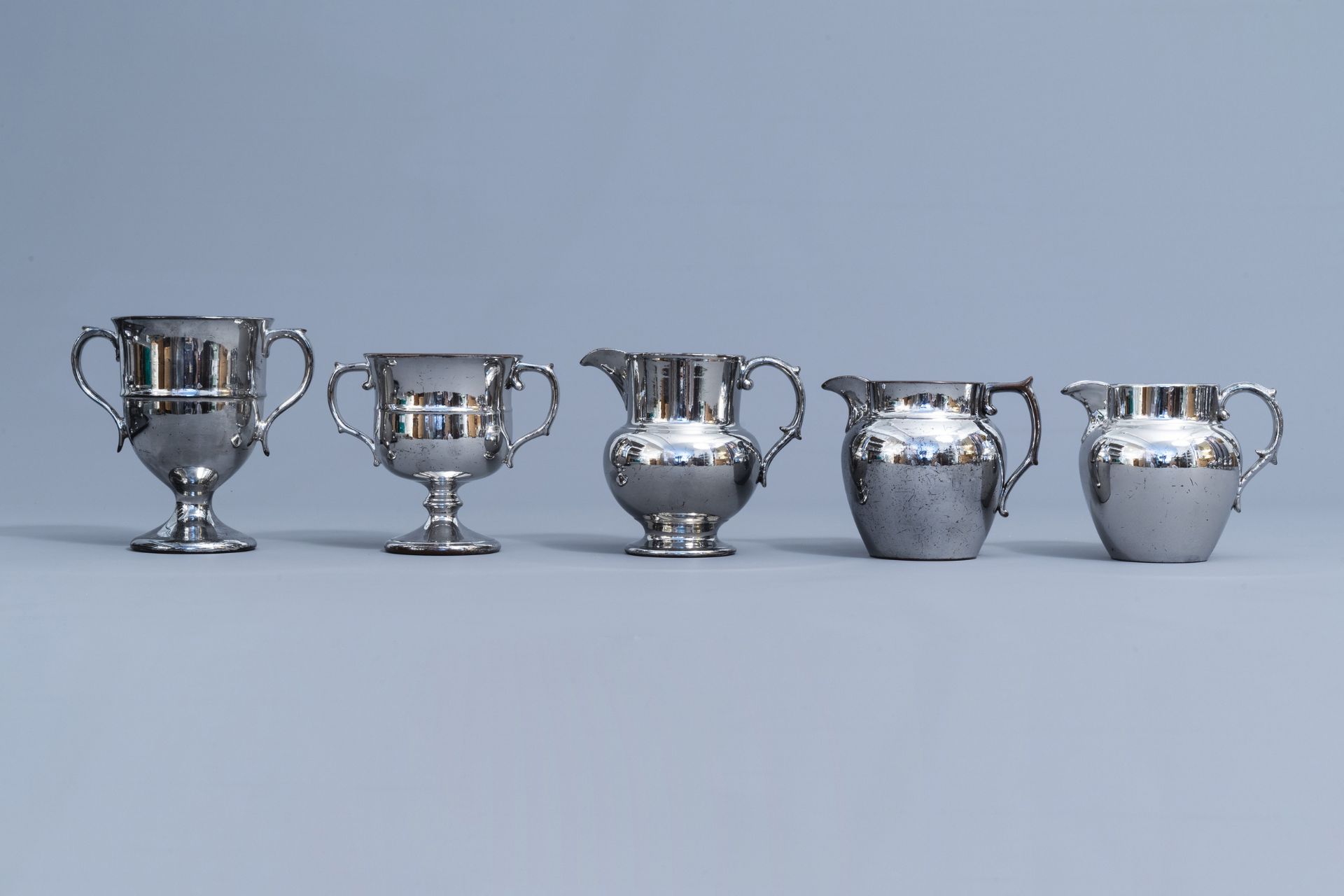 A varied collection of English silver lustreware items, 19th C. - Image 24 of 54