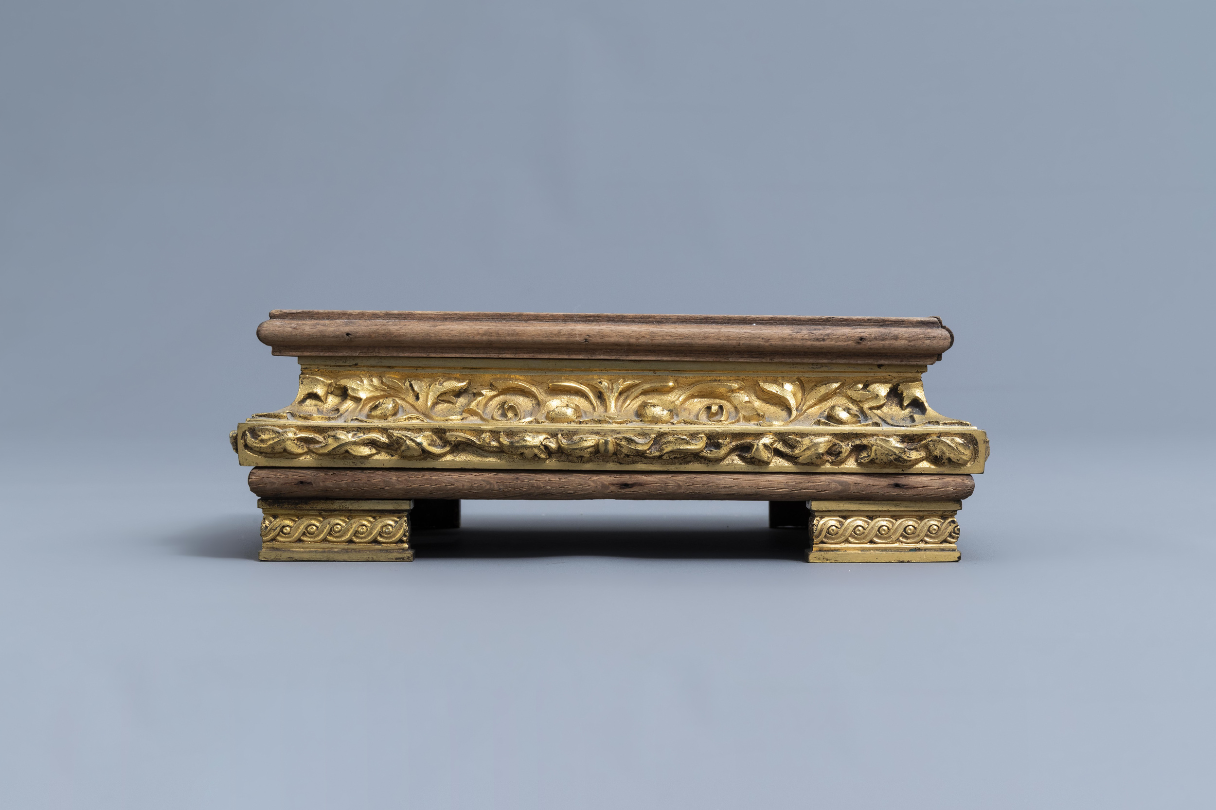 French school: A flute player with a goat, gilt and patinated bronze on a gilt mounted wooden base, - Image 8 of 13