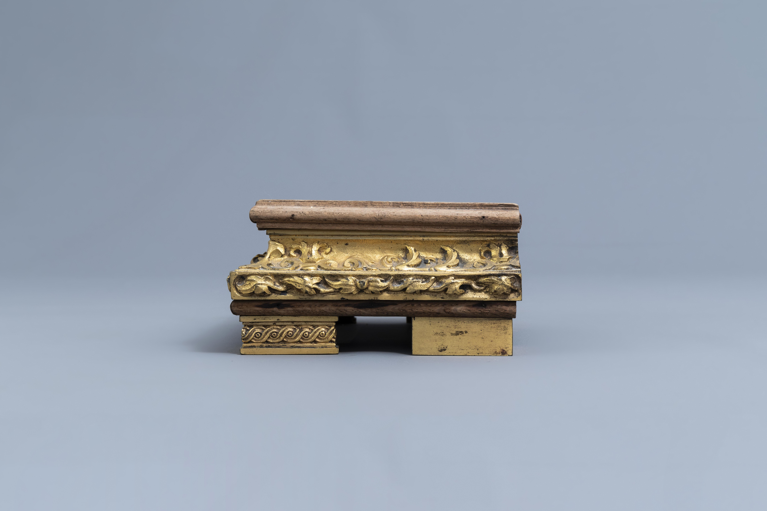 French school: A flute player with a goat, gilt and patinated bronze on a gilt mounted wooden base, - Image 11 of 13