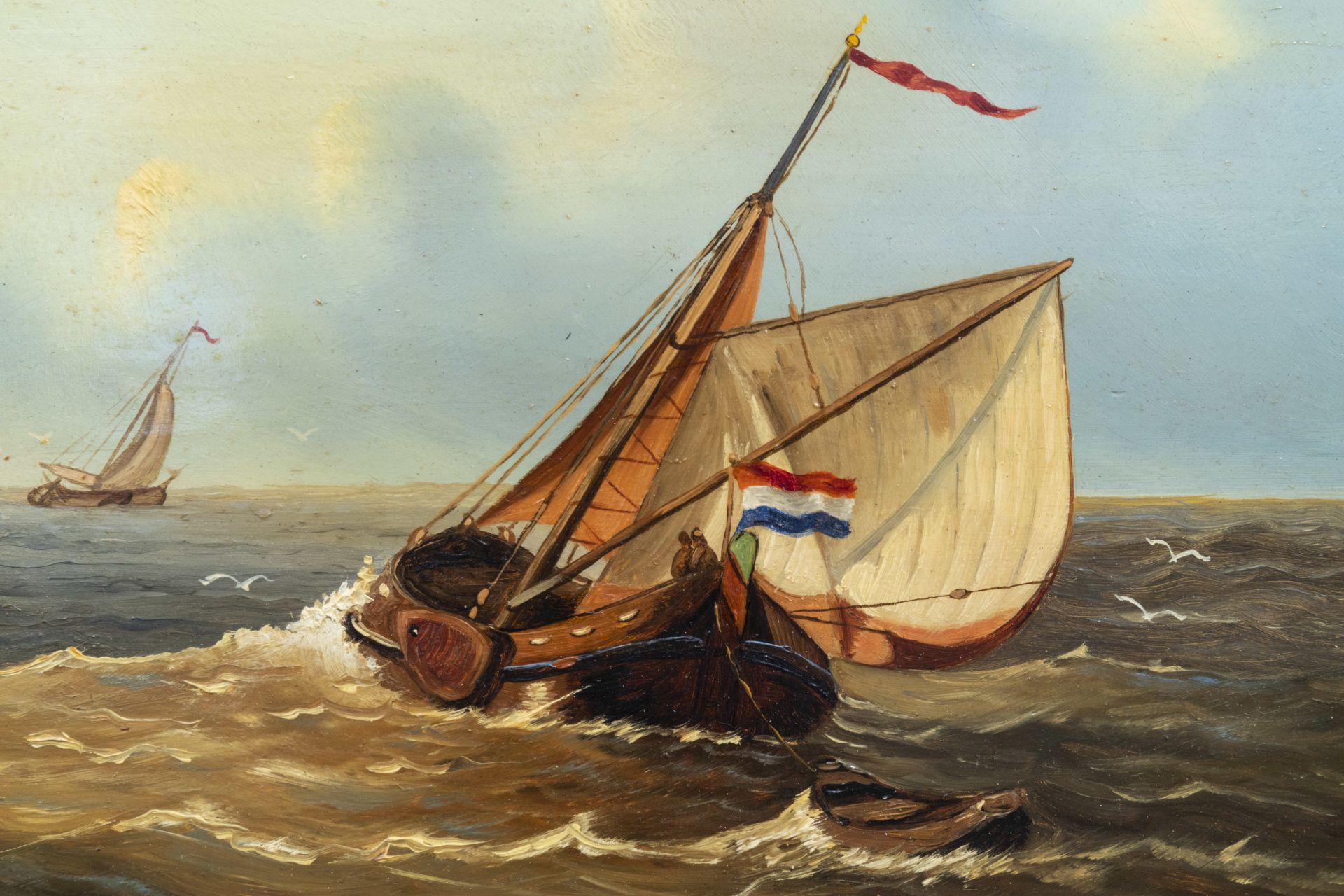 Abraham Hulk I (1813-1897, in the manner of): Marine, oil on panel - Image 5 of 6