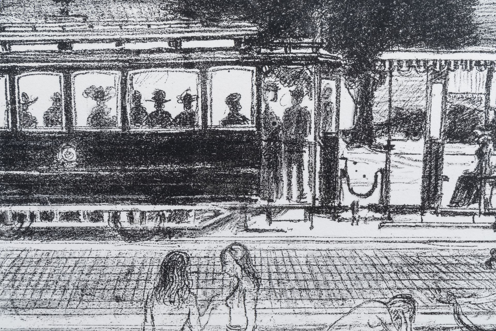 Paul Delvaux (1897-1944): 'Le tramway', lithography, ed. E.A., dated (19)71 - Image 6 of 6