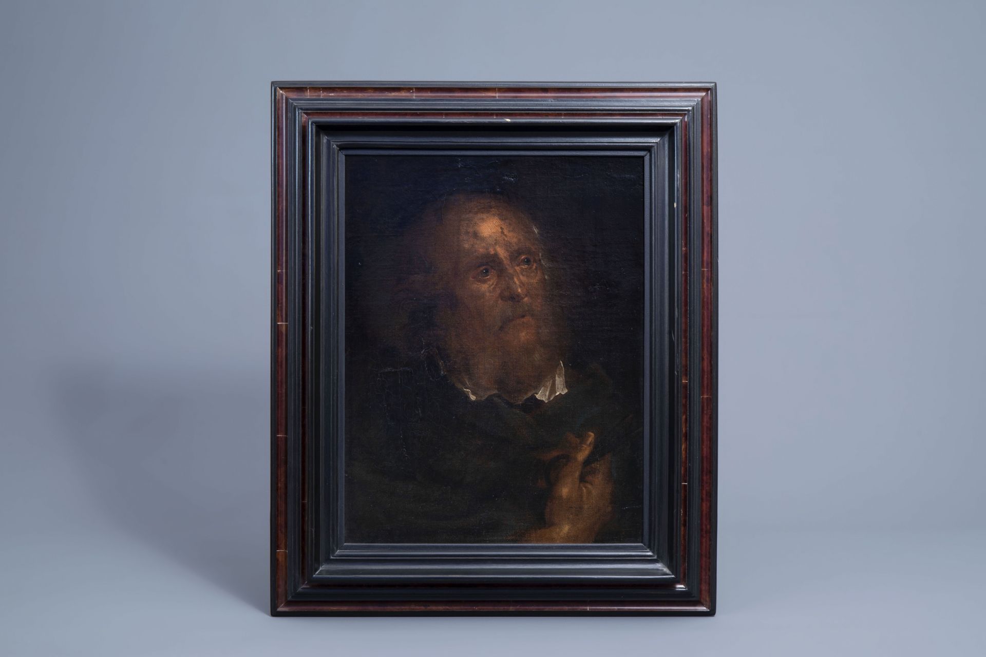 Flemish or French school: Saint Peter, oil on canvas, 17th C. - Image 2 of 5