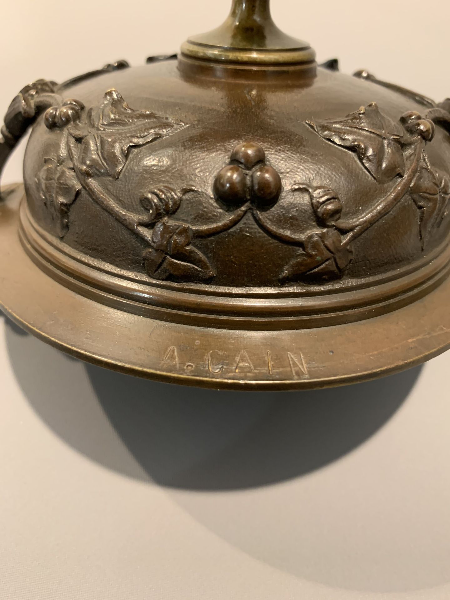 Leonard Morel-Ladeuil (1820-1888): holy water font with & Auguste Nicolas Cain (1821-1894): Two vase - Image 14 of 14