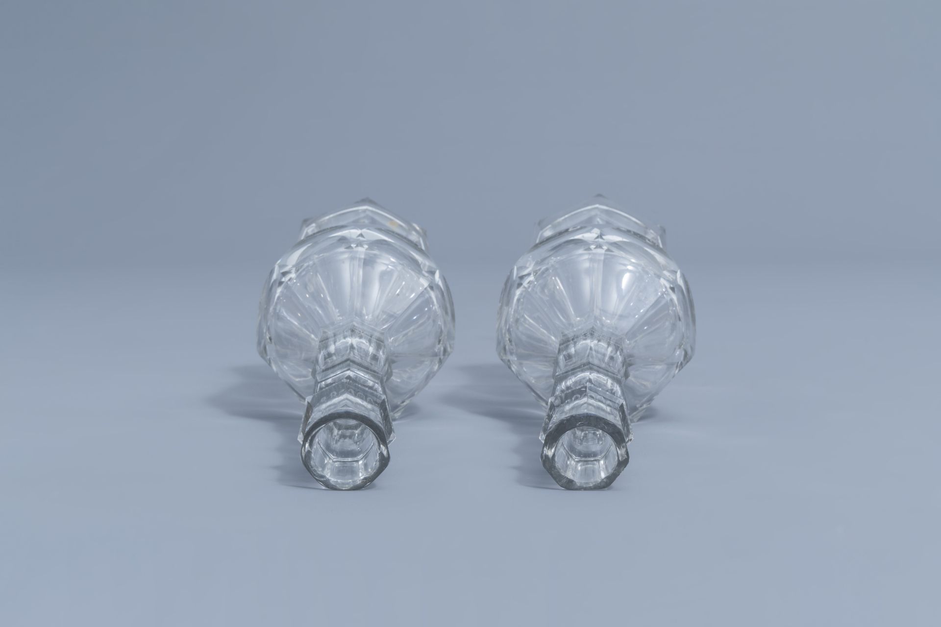 Five glass and crystal carafes, a.o. Verre de Lige, 18th C. and later - Image 14 of 17