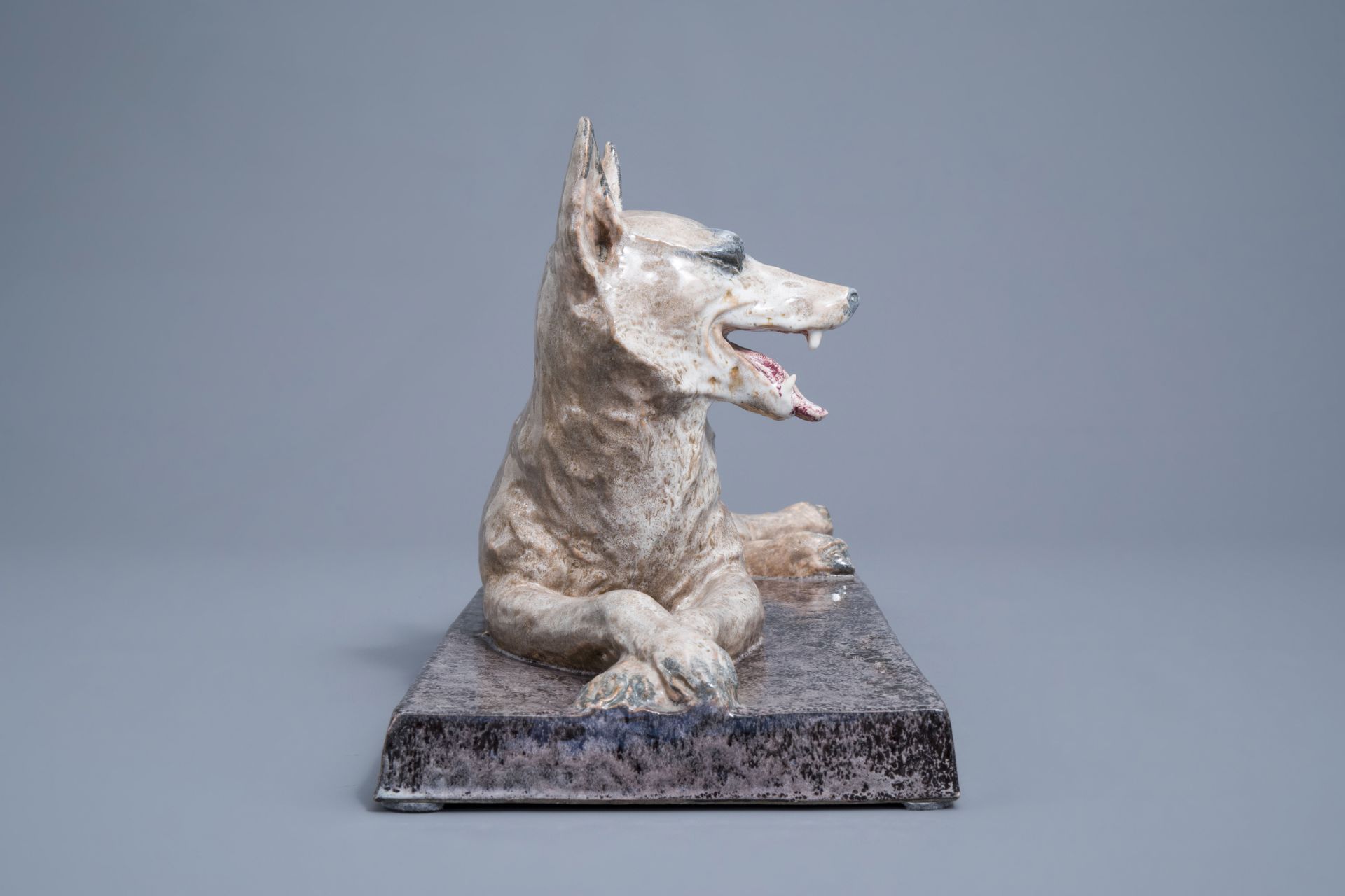 Maurice Guiraud-Rivire (1881-1947): Lying dog, polychrome glazed earthenware, Art Deco period - Image 9 of 10