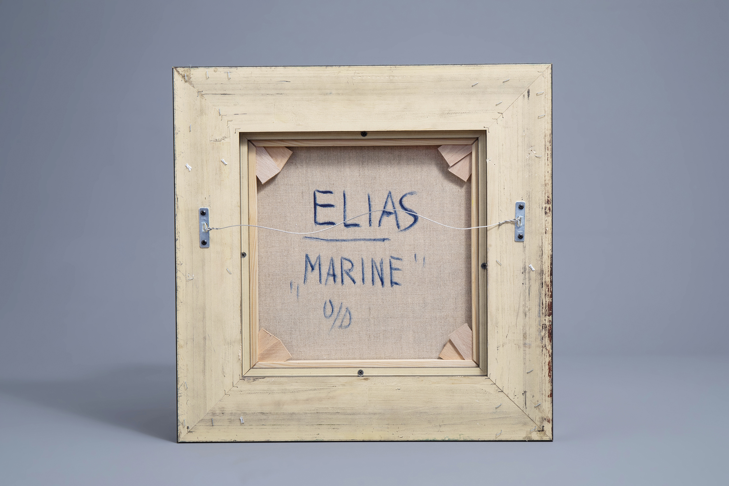Etienne Elias (1936-2007): 'Marine', oil on canvas - Image 3 of 6