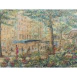 Jean Corbet (1926): 'Marche aux fleurs - Place du Peuple', oil on board