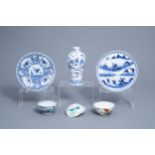 A varied collection of Chinese blue, white and famille rose porcelain, 18th C. and later