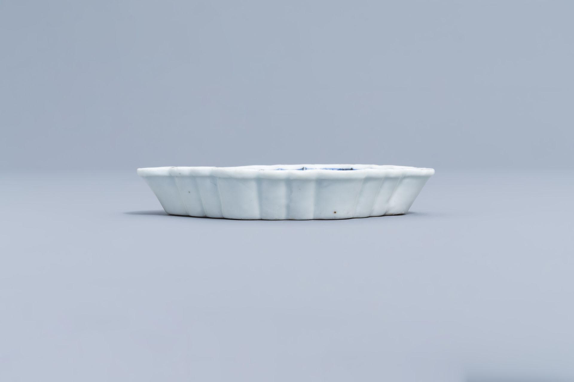 A Chinese blue and white salt and a 'Romance of the Western Chamber' spoon tray, Kangxi - Image 9 of 26