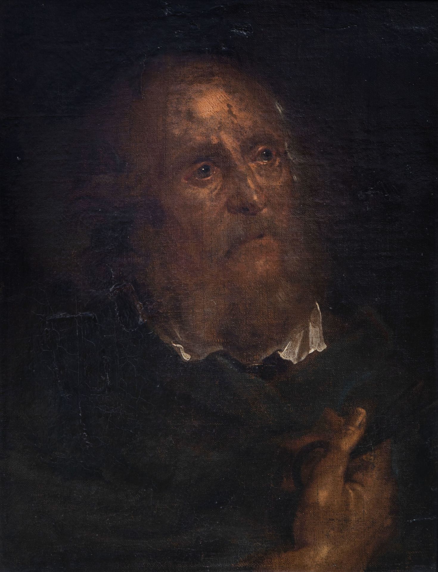 Flemish or French school: Saint Peter, oil on canvas, 17th C.