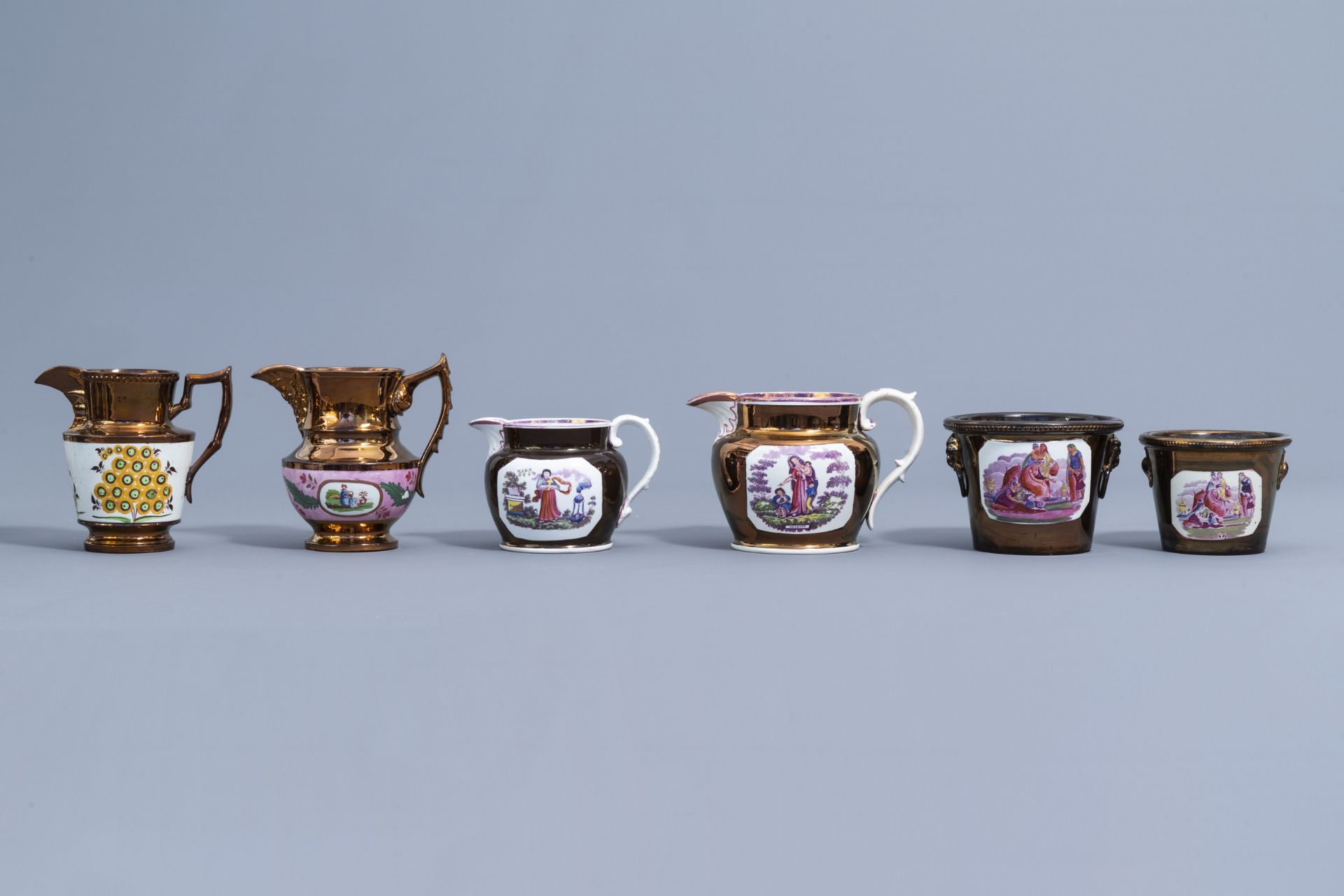 A varied collection of English lustreware items, 19th C. - Image 39 of 44