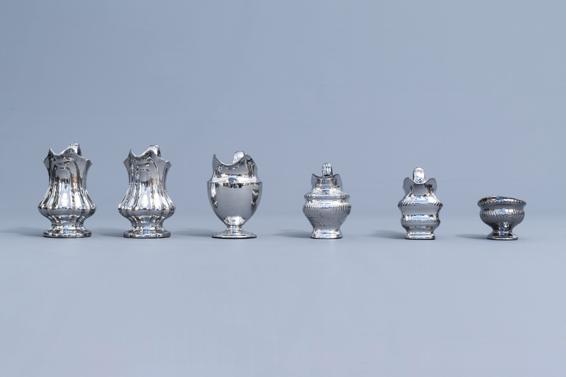 A varied collection of English silver lustreware items, 19th C. - Image 38 of 54