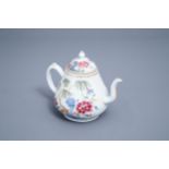 A large Chinese famille rose teapot and cover with floral design, Qianlong